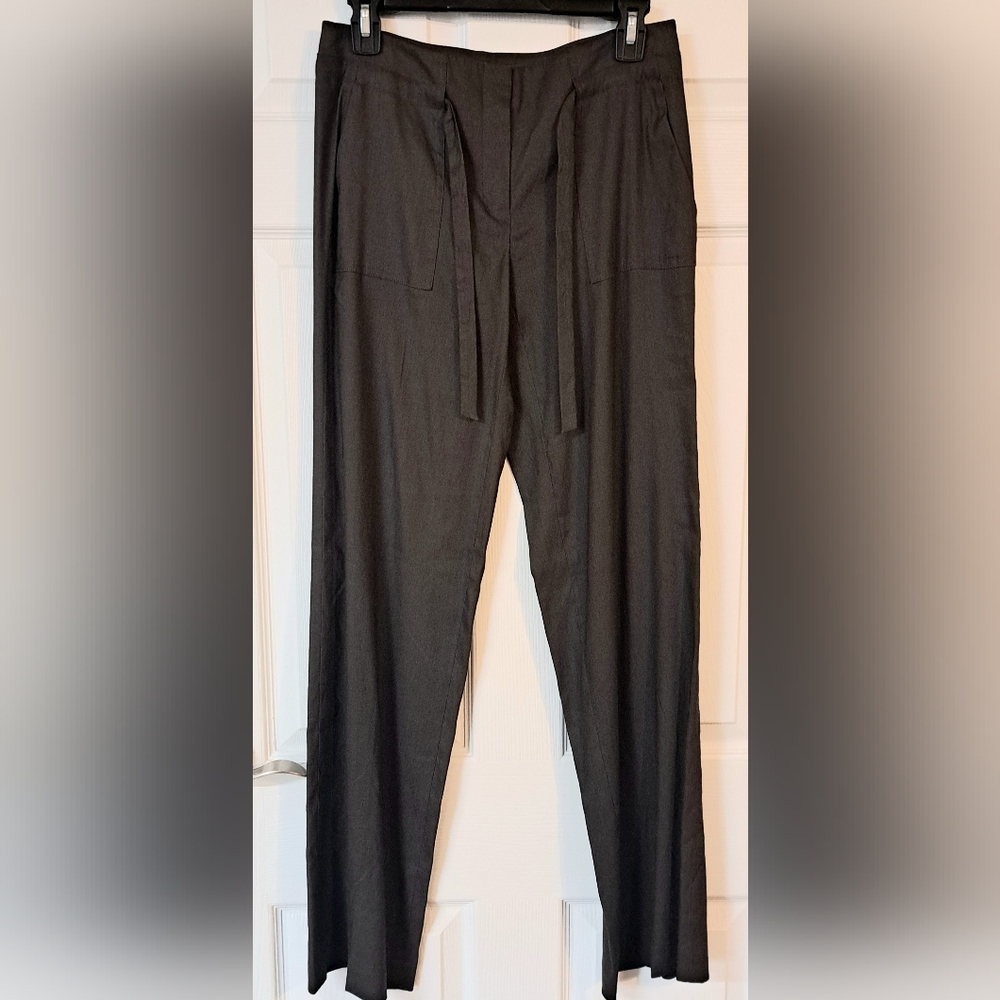 Tahari Dark Gray Linen Pants